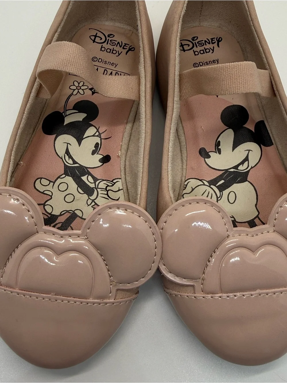 Zara Baby Disney Minnie Mickey Ballet Flats Pink Size 22